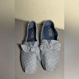 Skechers BOBS Gray Slip-On with Polka Dots